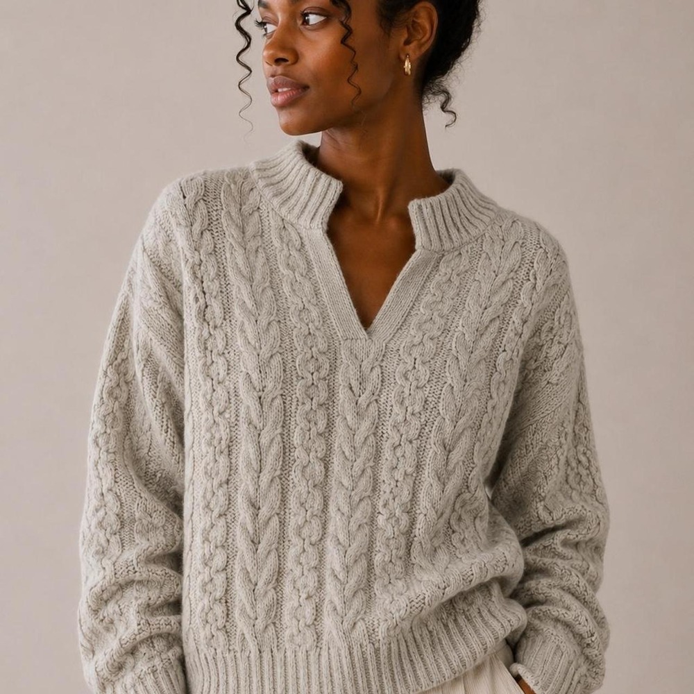 A‎ New Day cream cable knit sweater